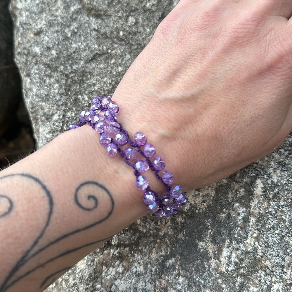 Purple crystal bracelet - Picture 5 of 7